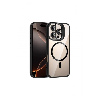 Joko İphone 16 Pro Max Remim Lensli Magsafe Standlı Kapak - Siyah