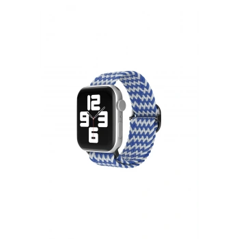 Watch 42mm Kordon (SAAT DEĞİLDİR) - Zigzag Beyaz-mavi