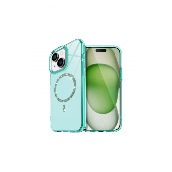 İphone 15 Plus Live Diamond Magsafe Kapak - Yeşil