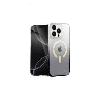 İphone 15 Pro Max Pummel Shiny Magsafe Kapak - Siyah