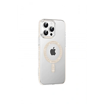 Joko İphone 15 Pro Move Taşlı Magsafe Kapak - Pembe