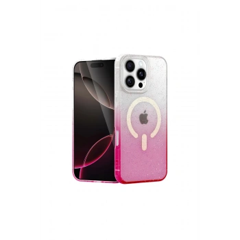 İphone 16 Pro Max Pummel Shiny Magsafe Kapak - Pembe
