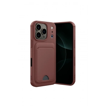 İphone 17 Pro Max Kelvin Kartvizitli Silikon - Bordo
