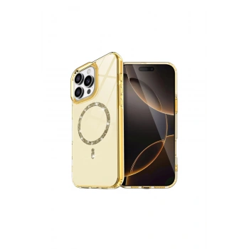İphone 15 Pro Max Live Diamond Magsafe Kapak - Sarı
