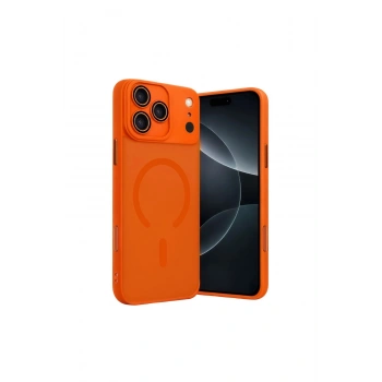 İphone 17 Pro Jota Lensli Magsafe Kapak - Turuncu