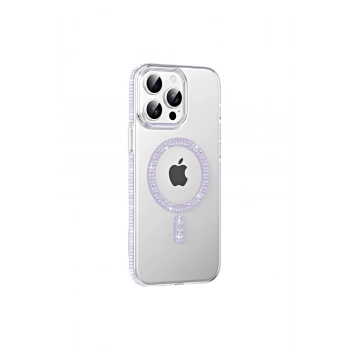 Joko İphone 15 Pro Move Taşlı Magsafe Kapak - Lila