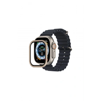 Watch Ultra 49mm Alüminyum Kasa Cam Ekran Koruyucu - Gold