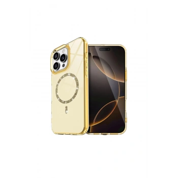İphone 16 Pro Live Diamond Magsafe Kapak - Sarı