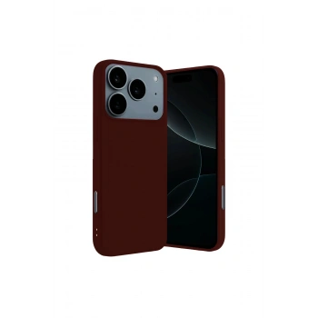 İphone 17 Pro Nano İçi Kadife Silikon - Bordo