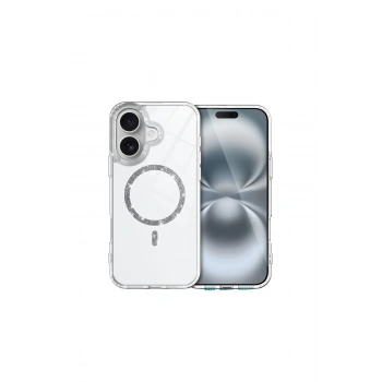 İphone 16 Live Diamond Magsafe Kapak - Şeffaf