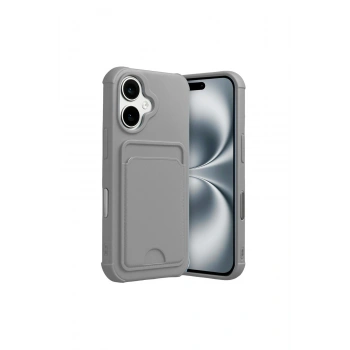 İphone 17 Kelvin Kartvizitli Silikon - Gri