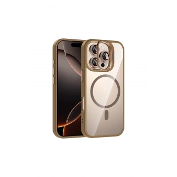 Joko İphone 16 Pro Remim Lensli Magsafe Standlı Kapak - Kahverengi
