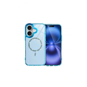 İphone 16 Plus Live Diamond Magsafe Kapak - Mavi