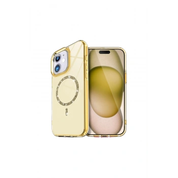 İphone 12 Live Diamond Magsafe Kapak - Sarı