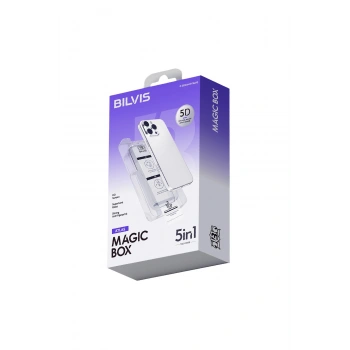 İphone 17 Pro Max Bilvis 5in1 3d Magic Cam Ekran Koruyucu - Siyah