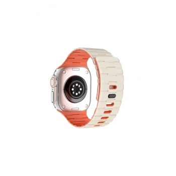 Watch Ultra 49mm Wowen Kordon (SAAT DEĞİLDİR) - Beyaz-turuncu