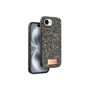 Onegif İphone 16e Bright Simli Kapak - Gümüş