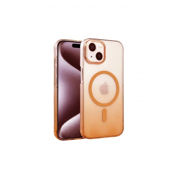İphone 14 Glossy Magsafe Kapak - Turuncu