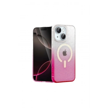 İphone 15 Plus Pummel Shiny Magsafe Kapak - Pembe