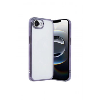 İphone 16e Kılıf Lensli Silikon - Mor