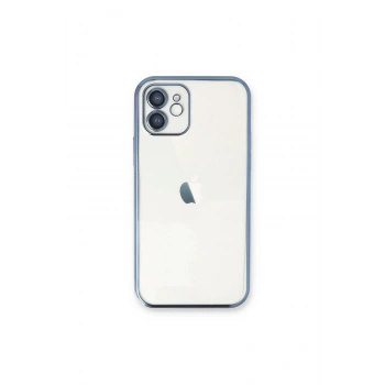 İphone 12 Kılıf Lensli Silikon - Açık Mavi