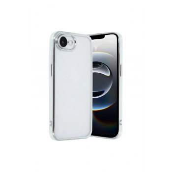 İphone 16e Kılıf Lensli Silikon - Gümüş