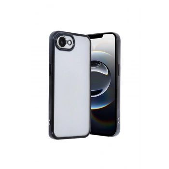 İphone 16e Kılıf Lensli Silikon - Siyah