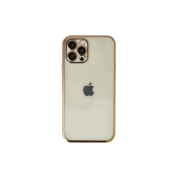 İphone 12 Pro Kılıf Lensli Silikon - Gold