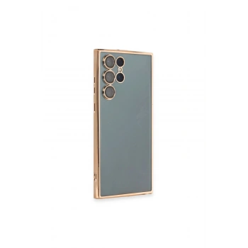 Samsung Galaxy S22 Ultra Kılıf Lensli Silikon - Gold