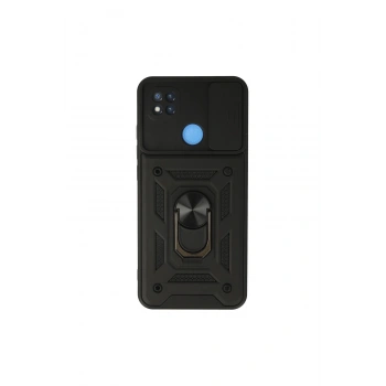 Redmi 9c Kılıf Pars Lens Yüzüklü Silikon - Siyah