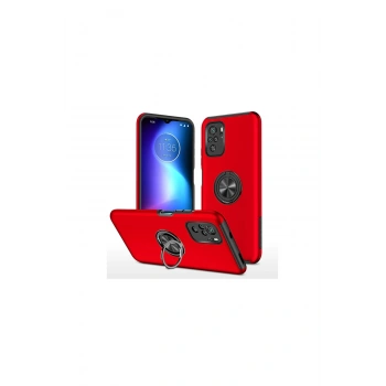 Poco F3 Kılıf Elit Yüzüklü Kapak - Kırmızı