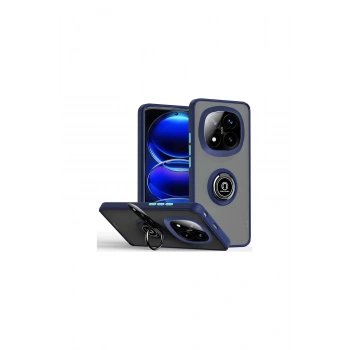 Redmi Note 14 Pro Plus Kılıf Montreal Yüzüklü Silikon Kapak - Lacivert