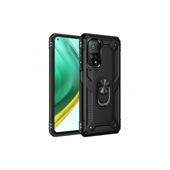 Mi 10t Pro Kılıf Sofya Yüzüklü Silikon Kapak - Siyah