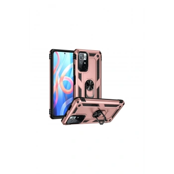 Redmi Note 11t Kılıf Sofya Yüzüklü Silikon Kapak - Rose