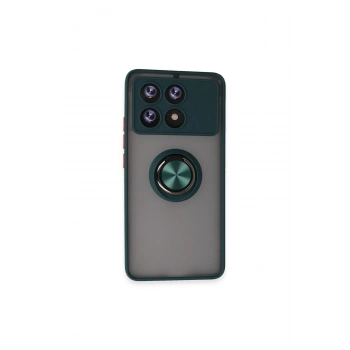 Poco X6 Pro Kılıf Montreal Yüzüklü Silikon Kapak - Yeşil