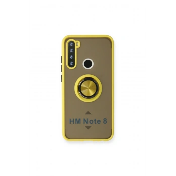 Redmi Note 8 Kılıf Montreal Yüzüklü Silikon Kapak - Sarı