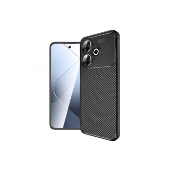 Redmi 13 4g Kılıf Auto Focus Karbon Kapak - Siyah