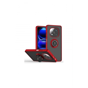 Redmi Note 14 Pro Plus Kılıf Montreal Yüzüklü Silikon Kapak - Kırmızı