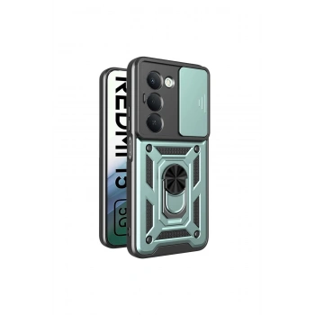 Redmi 15 4g Pars Lens Yüzüklü Silikon - Yeşil