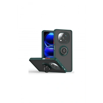 Redmi Note 14 Pro Plus Kılıf Montreal Yüzüklü Silikon Kapak - Yeşil