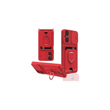 Poco M5 Kılıf Zuma Kartvizitli Yüzüklü Silikon - Kırmızı