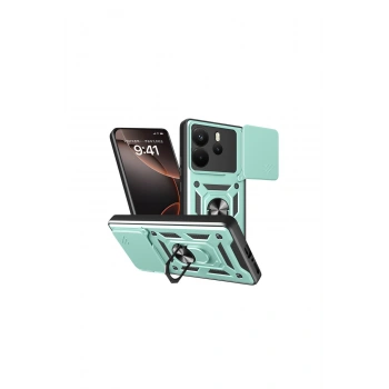 Redmi Note 14 4g Pars Lens Yüzüklü Silikon - Yeşil