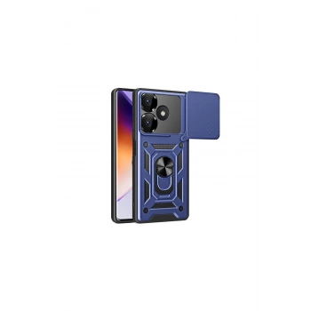Redmi 13 4g Kılıf Pars Lens Yüzüklü Silikon - Lacivert