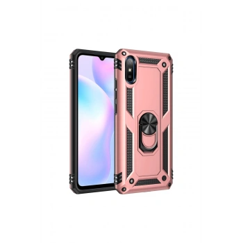 Redmi 9a Kılıf Sofya Yüzüklü Silikon Kapak - Rose