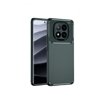 Redmi Note 14 Pro Plus Kılıf Auto Focus Karbon Kapak - Koyu Yeşil