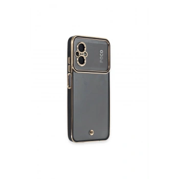 Poco M5 Kılıf Liva Lens Silikon - Siyah