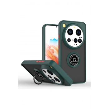 Mi 15 Ultra Kılıf Montreal Yüzüklü Silikon Kapak - Yeşil