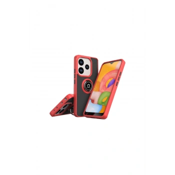 Redmi Note 14 4g Montreal Yüzüklü Silikon Kapak - Kırmızı
