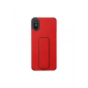 Redmi 9a Kılıf Mega Standlı Silikon - Kırmızı