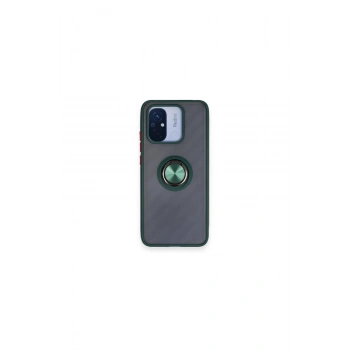 Redmi 12c Kılıf Montreal Yüzüklü Silikon Kapak - Yeşil